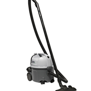 שואב אבק מקצועי קטן מדגם VP300 בצבע אפור עם צינור ארוך וראש ניקוי שטוח