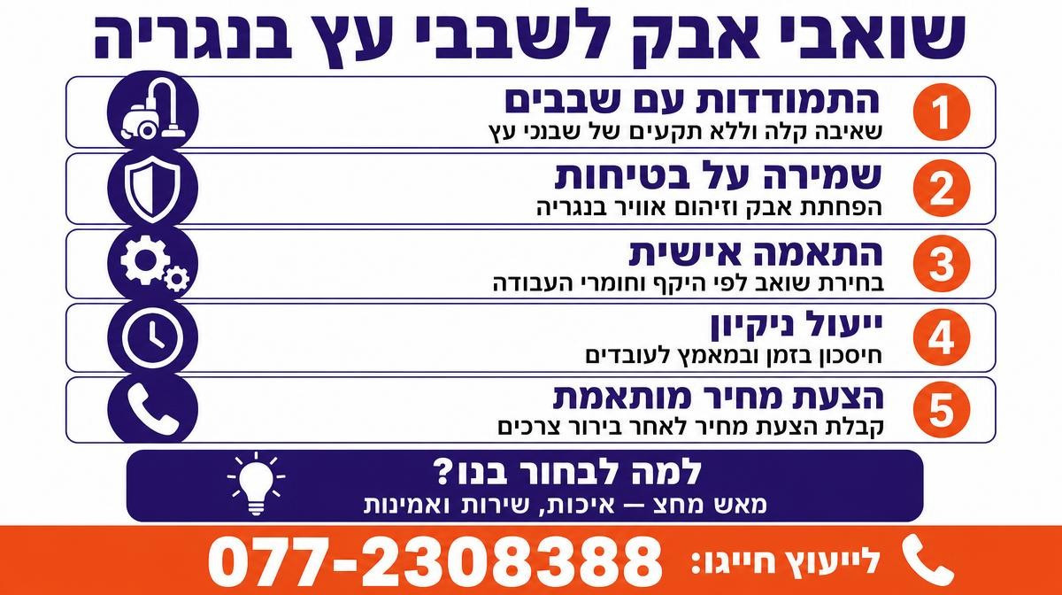 אילו שואבי אבק מתאימים לשאיבת שבבי עץ ונסורת בנגריה?