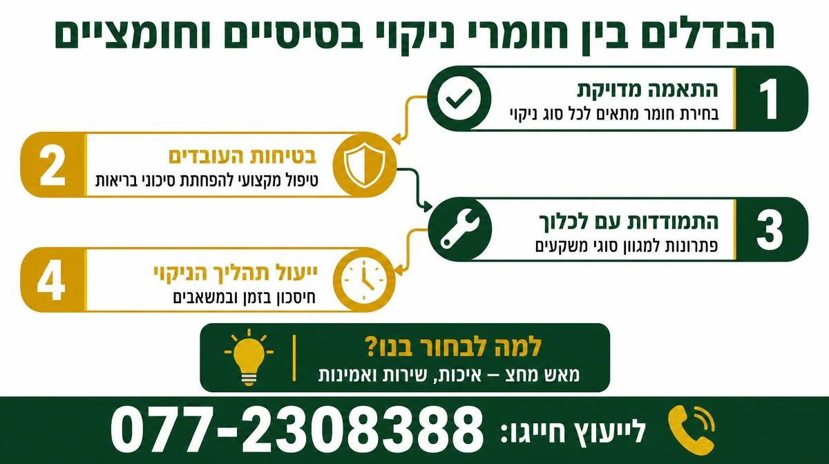 מה ההבדל בין חומרי ניקוי בסיסיים לחומציים לתעשייה?