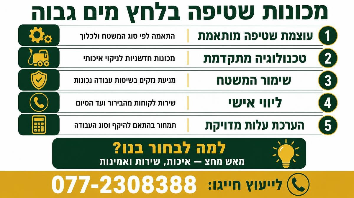 מכונות שטיפה בלחץ מים גבוה מומלצות