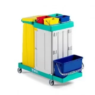 עגלת שירות אחסון + פח + דלי