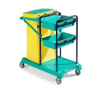 עגלת שירות מדפים פתוחים + פח