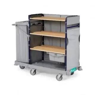 עגלת שירות 3 מדפים + פח